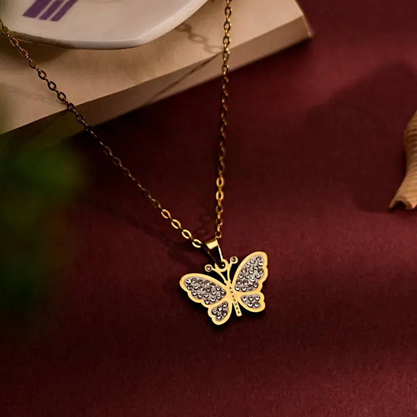 Personalised Gorgeous Butterfly Bling Pendant