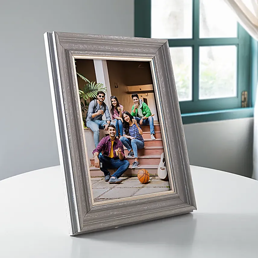 Personalised Grey Wooden Table Top Photo Frame