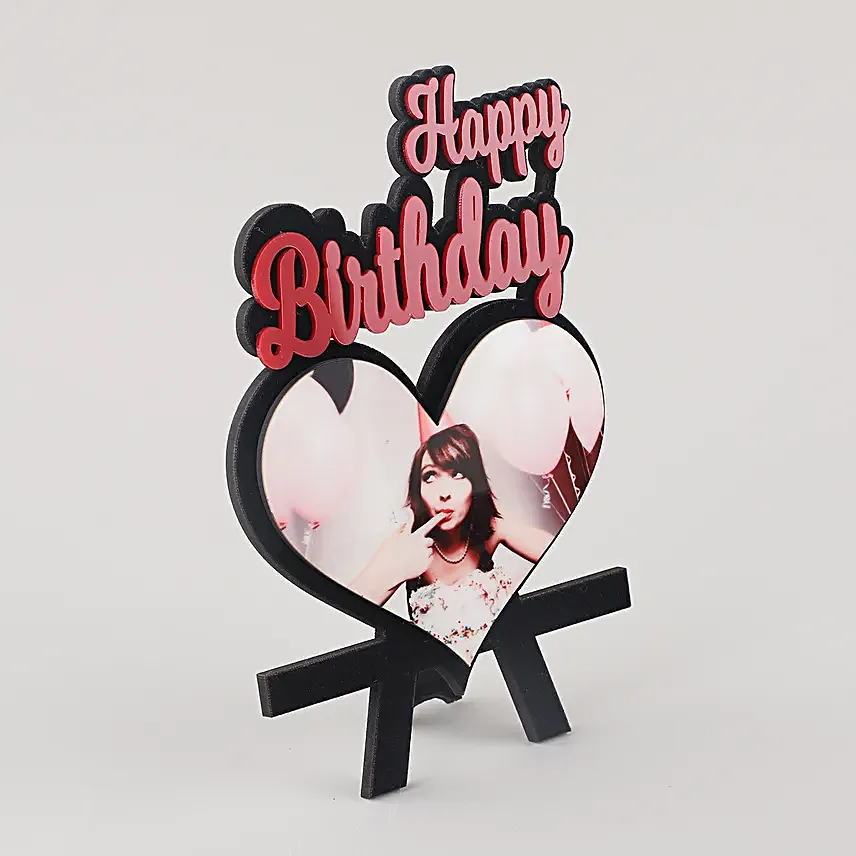 Personalised Happy Birthday Heart Table Top