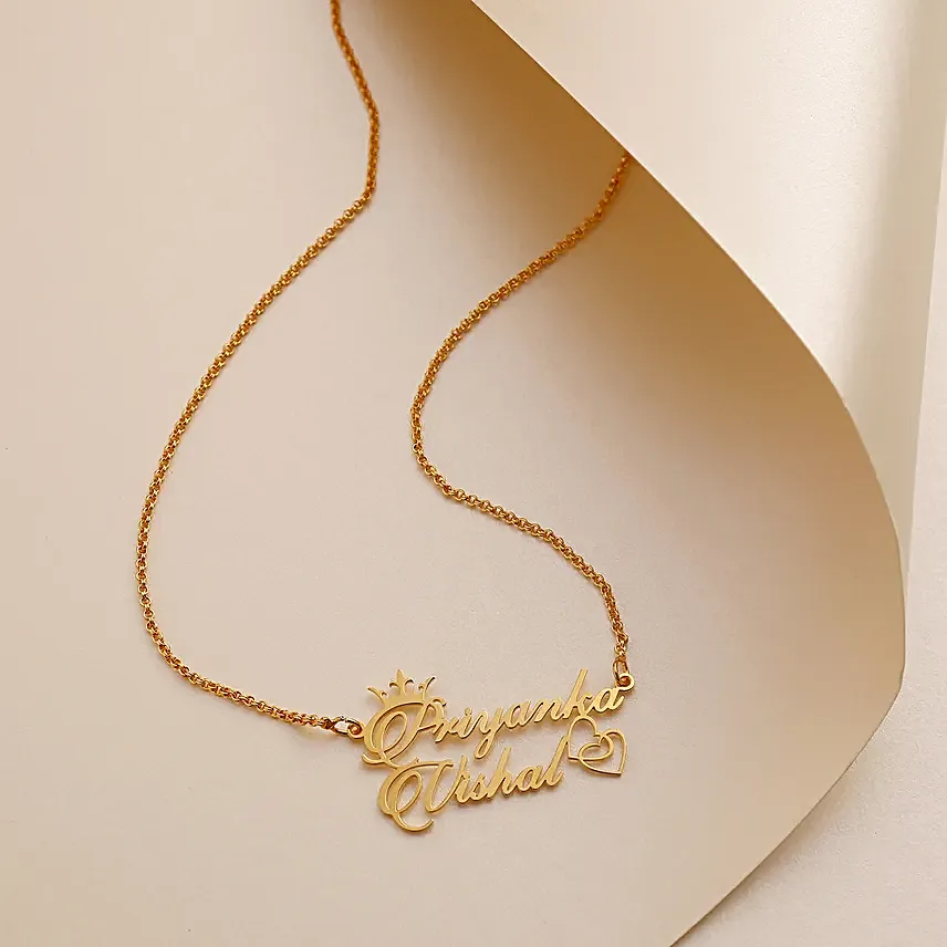 Personalised Heart In Heart Couple Name Necklace