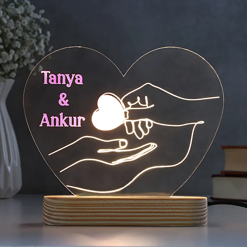 Personalised Heart Shaped LED Lamp