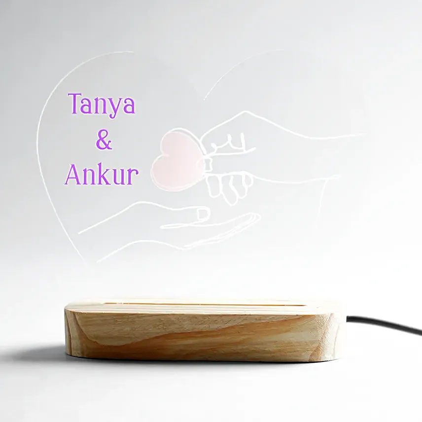 Personalised Heart Shaped LED Lamp