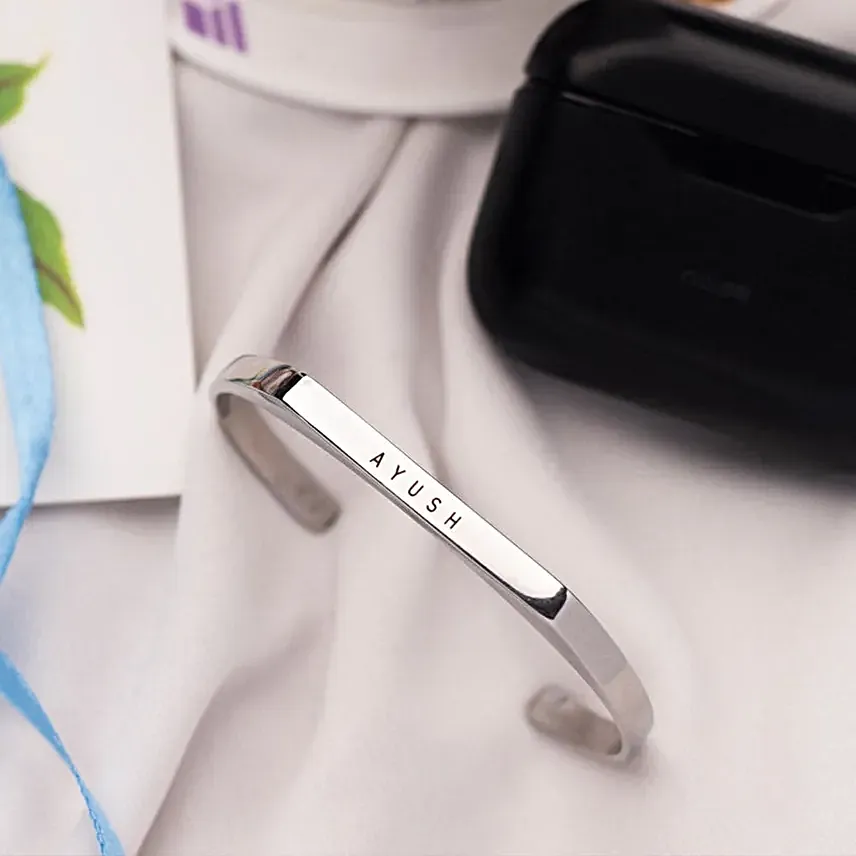 Personalised Iconic Touch Silver Bracelet