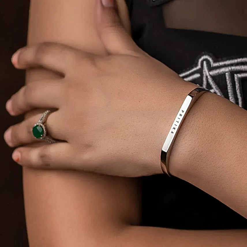 Personalised Iconic Touch Silver Bracelet