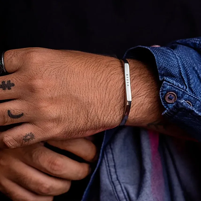 Personalised Iconic Touch Silver Bracelet