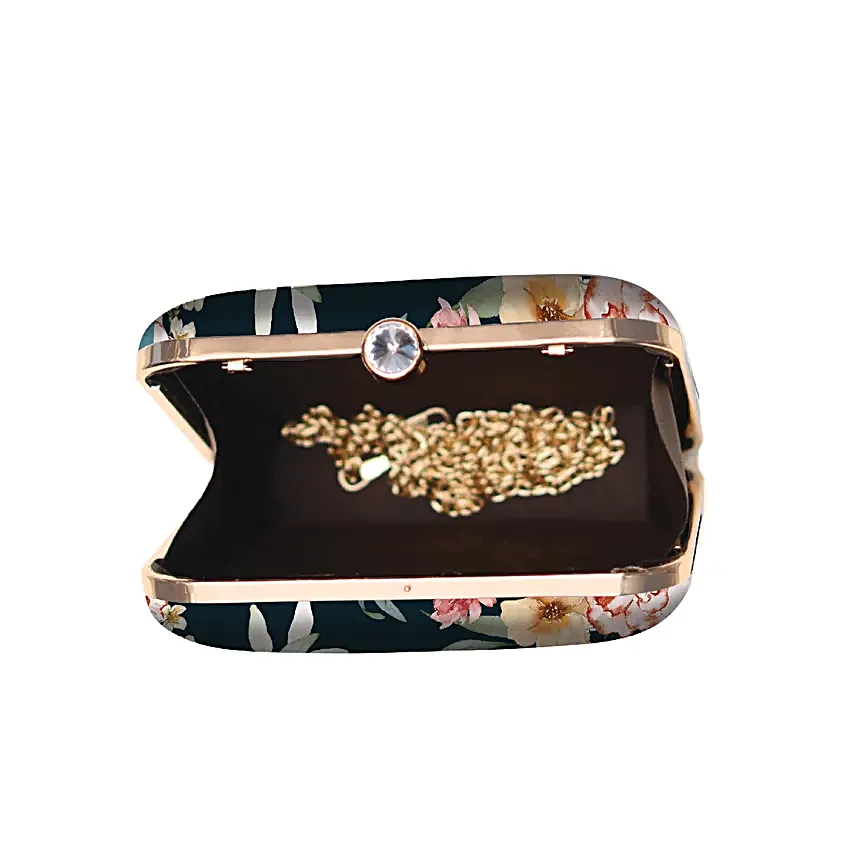 Personalised Initial Floral Art Clutch Bag