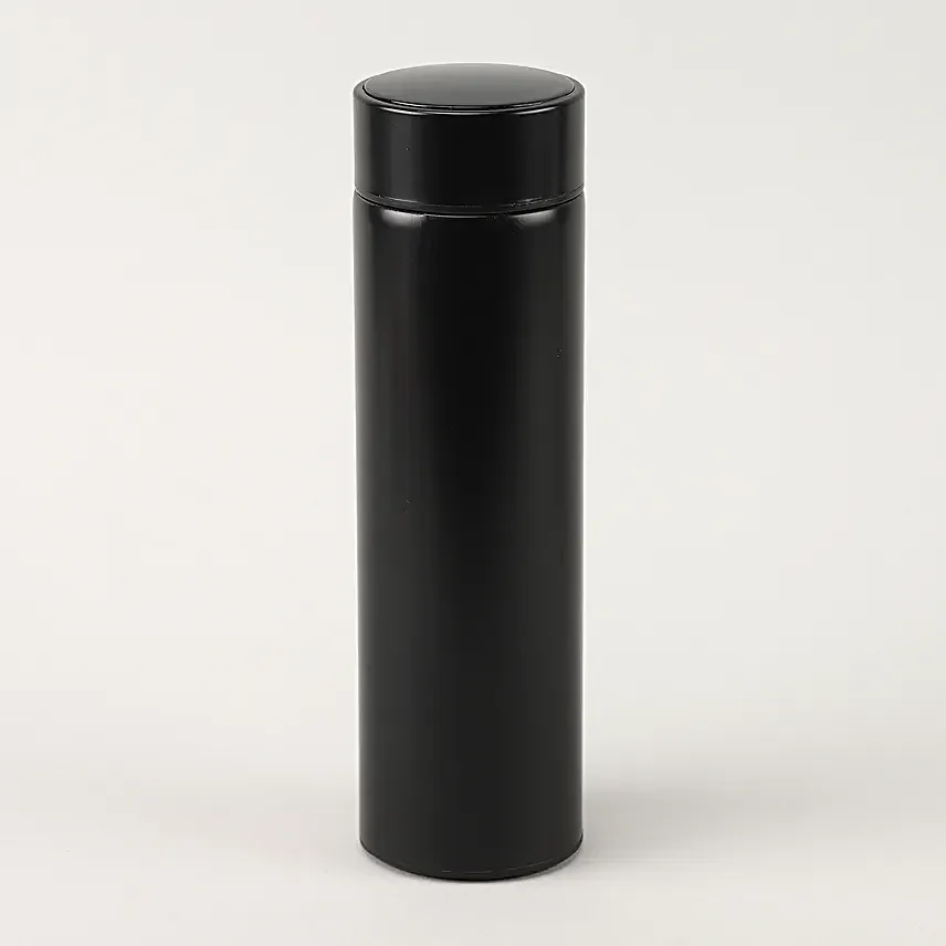 Personalised LED Black Temperature Bottle