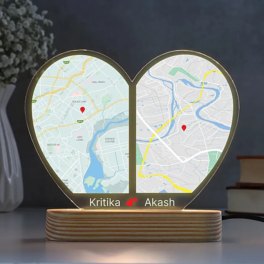 Personalised LED Heart Night Lamp