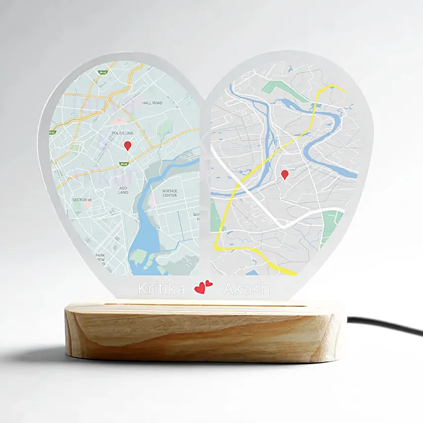 Personalised LED Heart Night Lamp