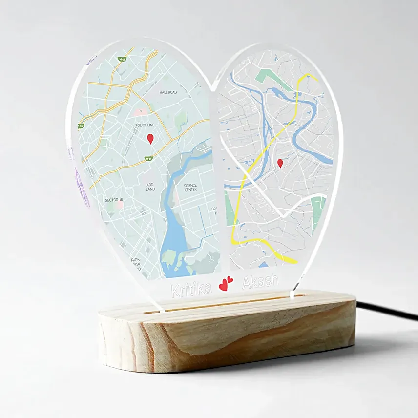 Personalised LED Heart Night Lamp