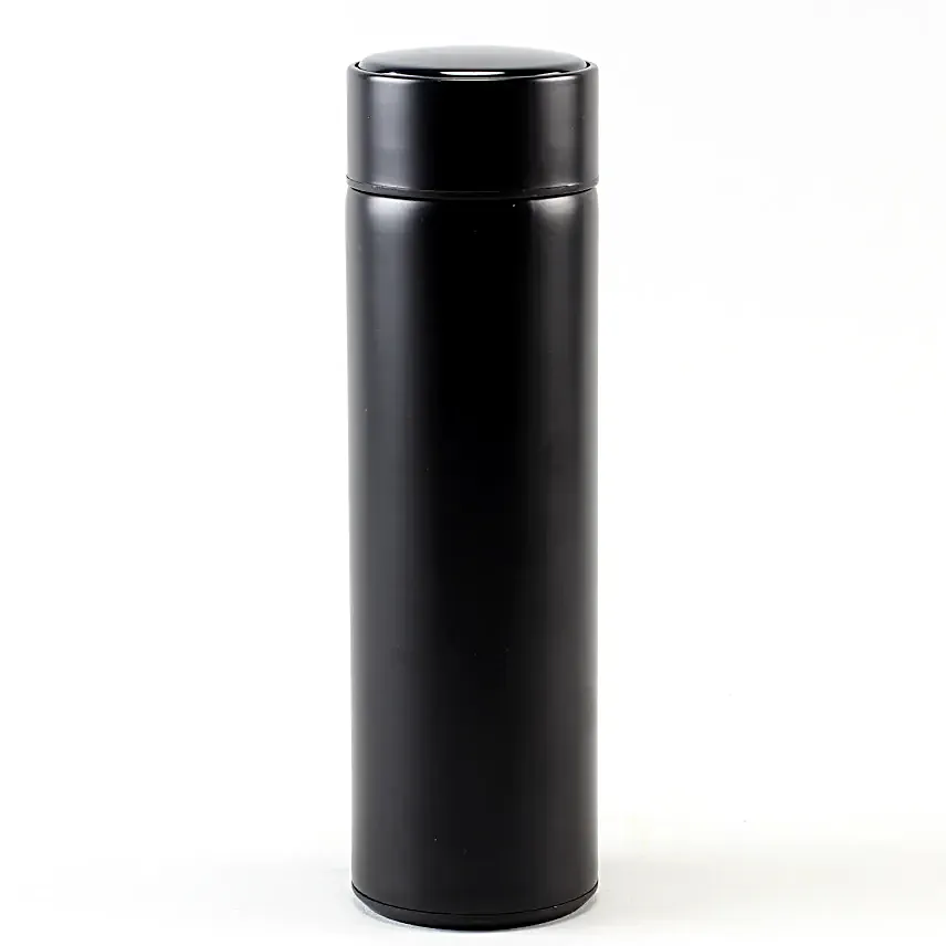 Personalised LED Temperature Bottle Black
