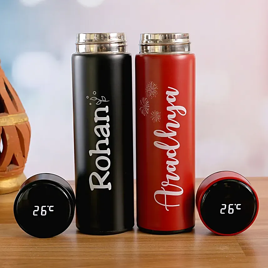 Personalised LED Temperature Bottles
