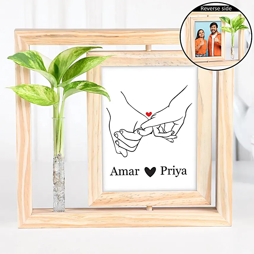Personalised Love Frame N Plant Duo