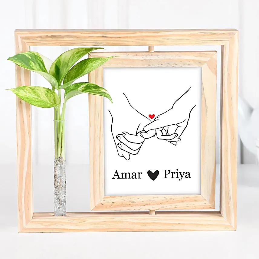 Personalised Love Frame N Plant Duo