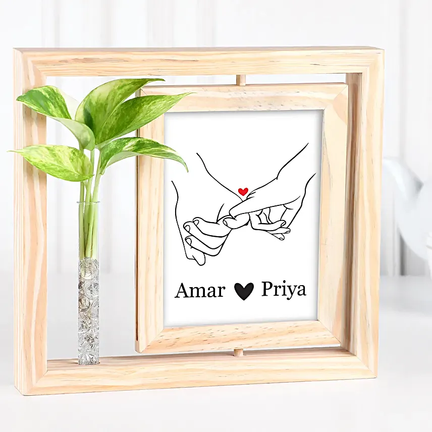 Personalised Love Frame N Plant Duo