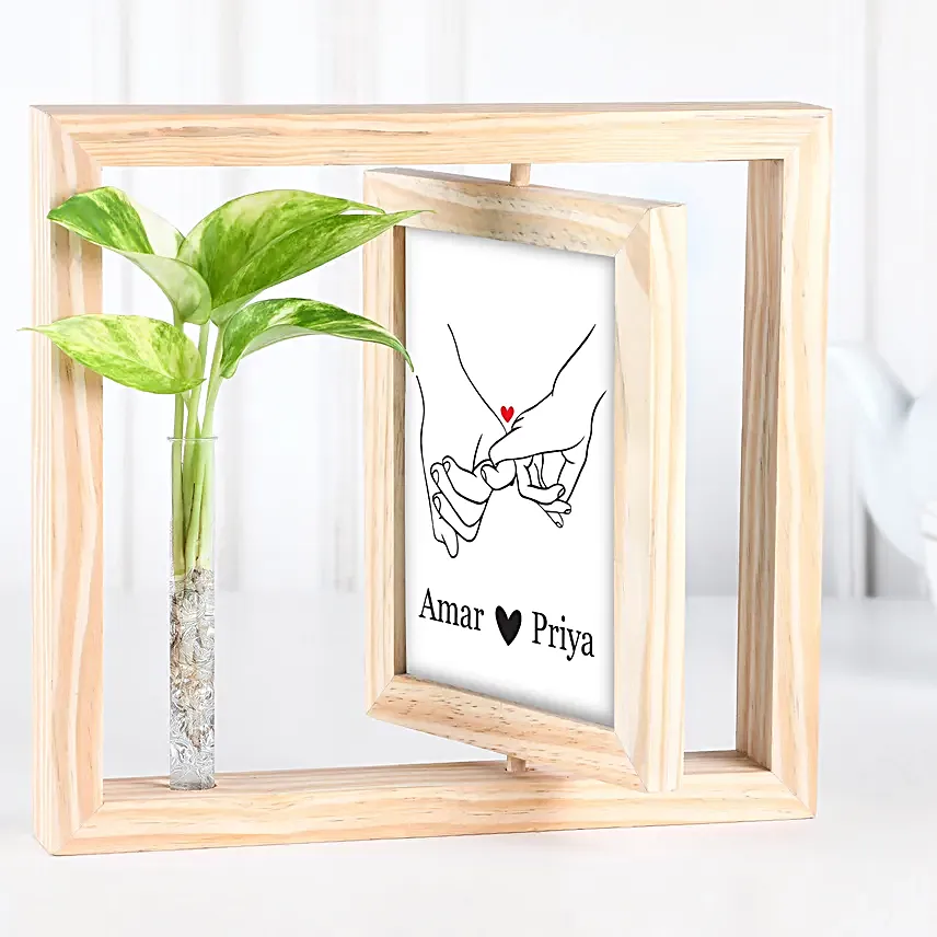 Personalised Love Frame N Plant Duo