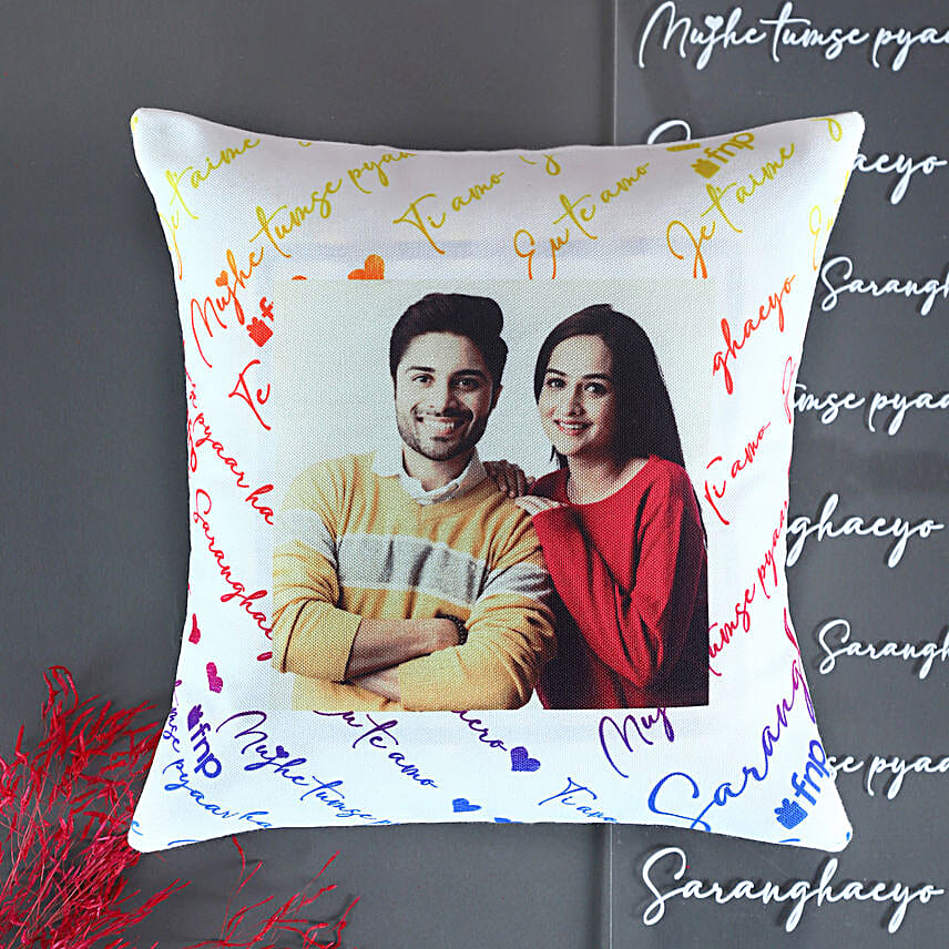 Personalised Love Language Cushion Hand Delivery