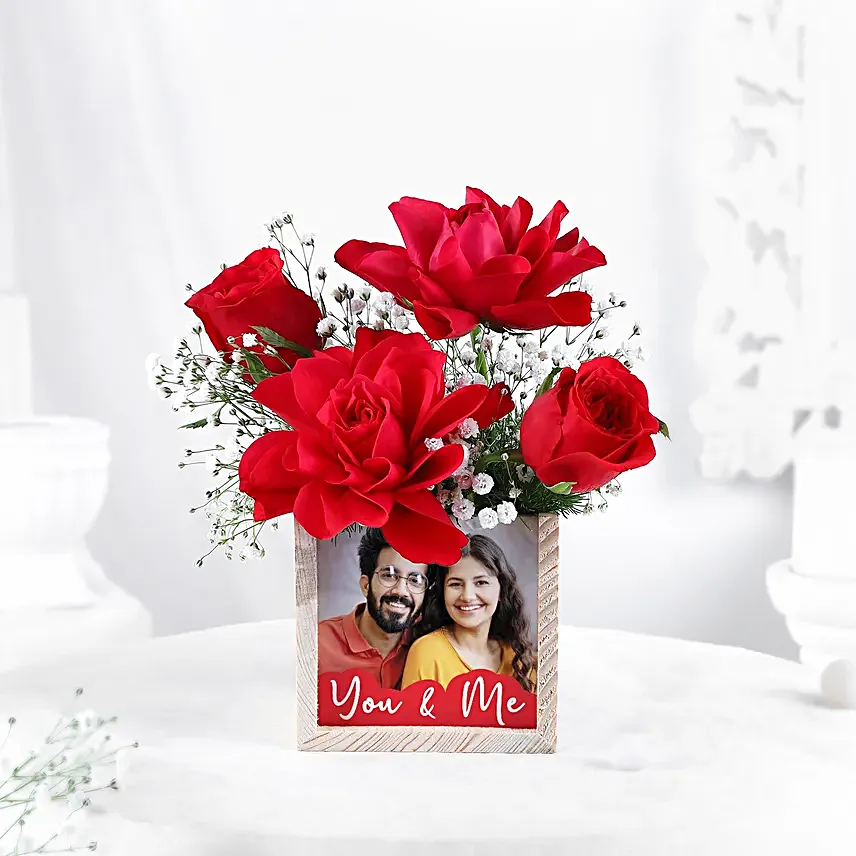 Personalised Lovely Bond Roses In Table Organiser
