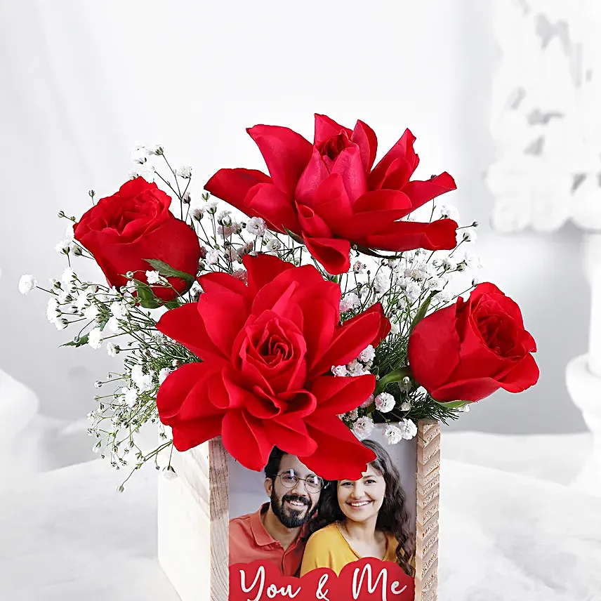 Personalised Lovely Bond Roses In Table Organiser