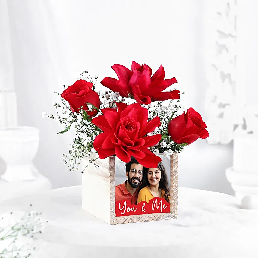 Personalised Lovely Bond Roses In Table Organiser