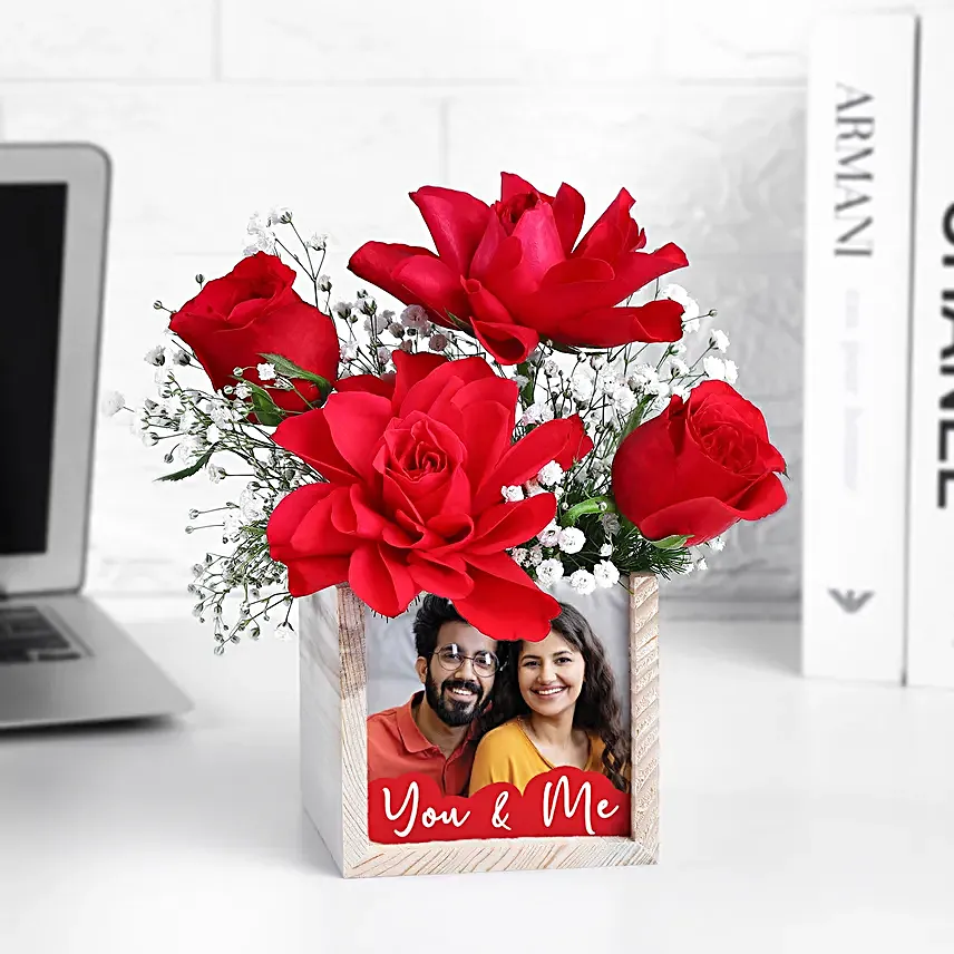 Personalised Lovely Bond Roses In Table Organiser