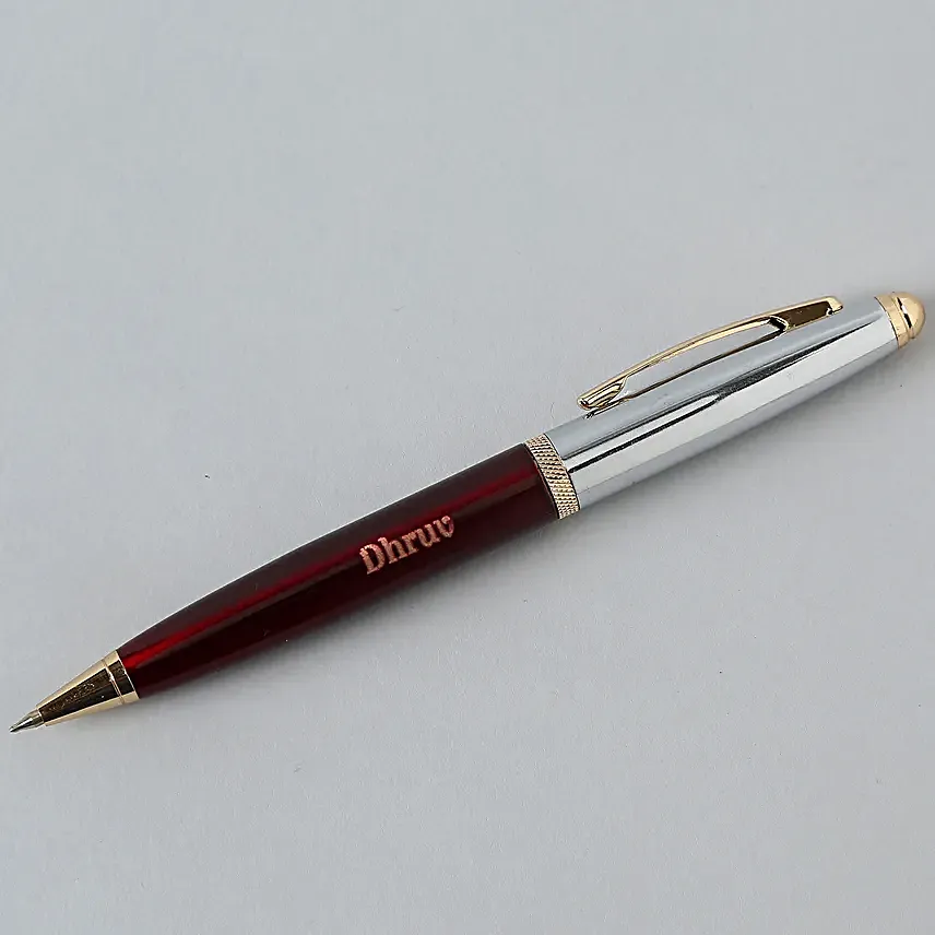 Personalised Maroon Roller Ball Pen