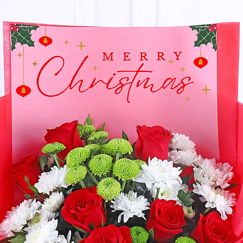Personalised Merry Christmas Flower Bouquet