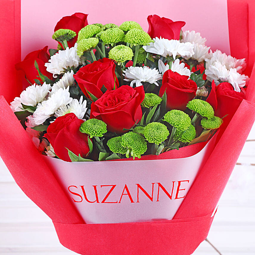 Personalised Merry Christmas Flower Bouquet
