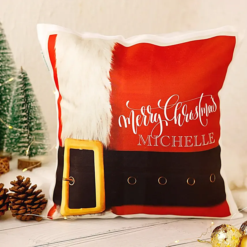 Personalised Merry Christmas N Cushion Hand Delivery