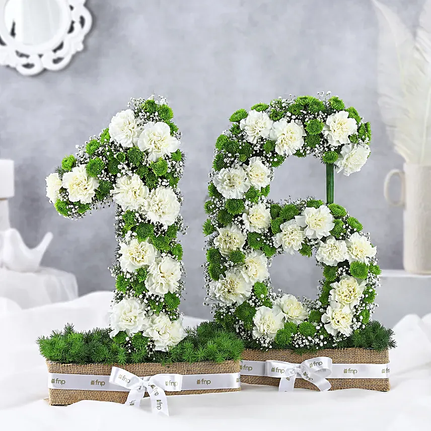 Personalised Milestone Carnation Gift Arrangement