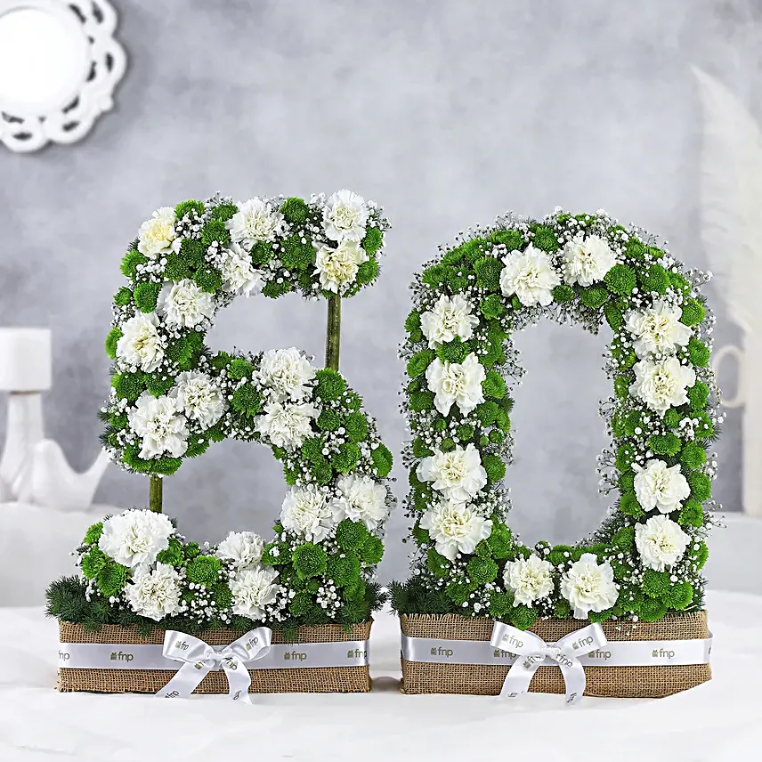 Personalised Milestone Carnation Gift Arrangement