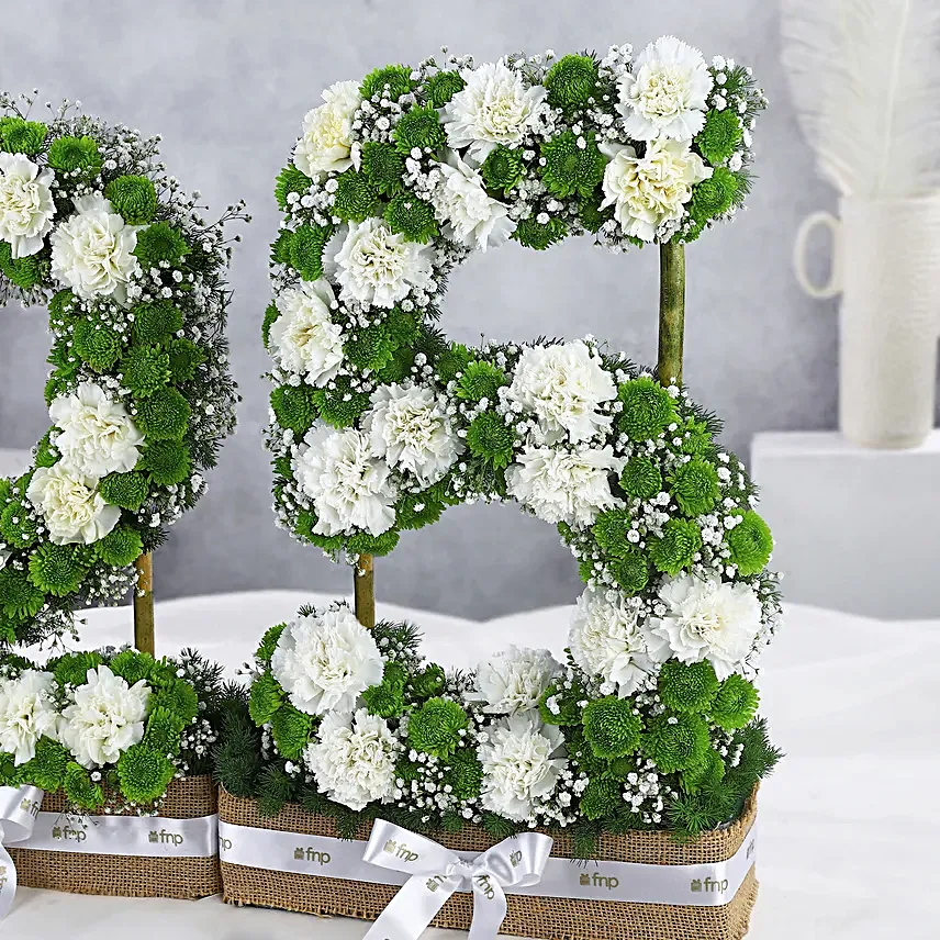 Personalised Milestone Carnation Gift Arrangement