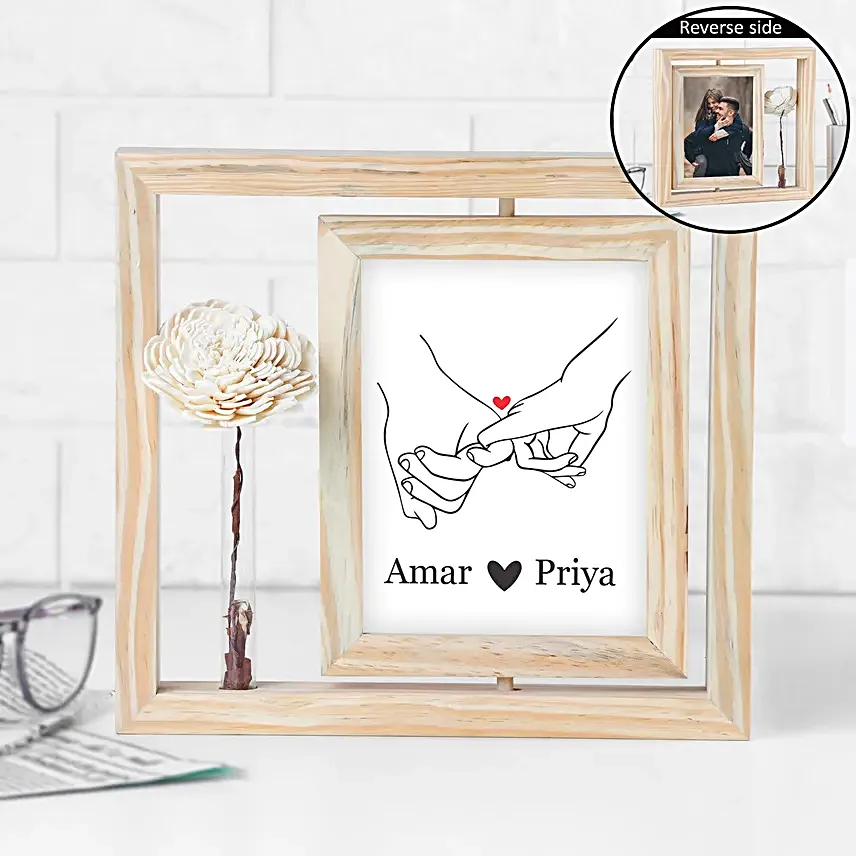 Personalised Minamalist Wooden Rotating Photo Frame