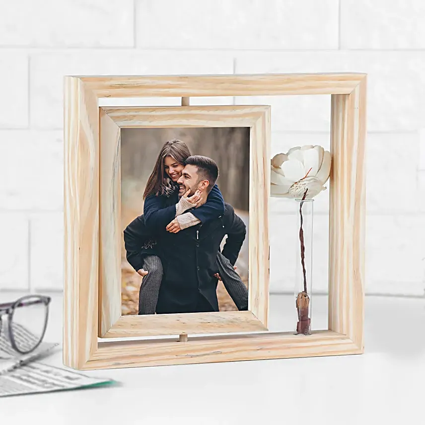 Personalised Minamalist Wooden Rotating Photo Frame