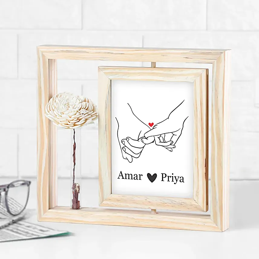 Personalised Minamalist Wooden Rotating Photo Frame