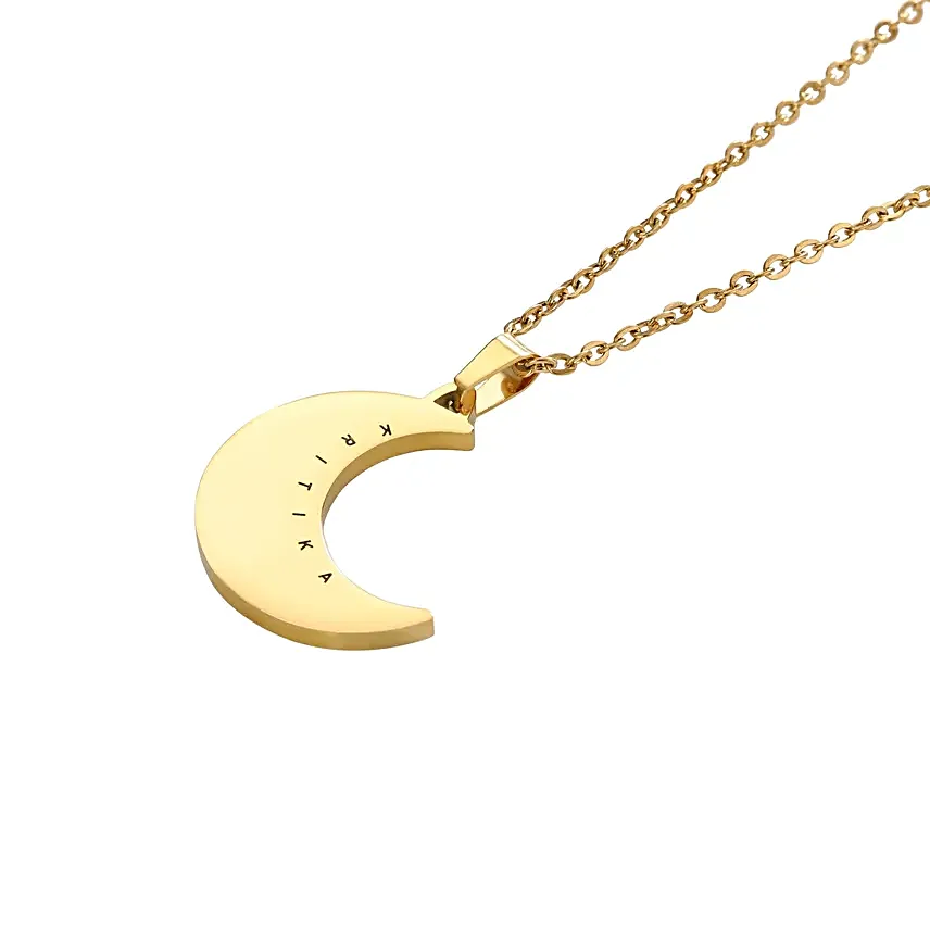 Personalised Moon Beauty Gold Touch Pendant