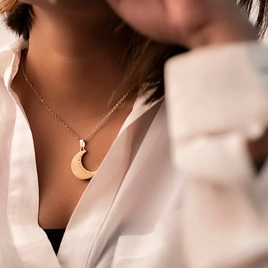 Personalised Moon Beauty Gold Touch Pendant