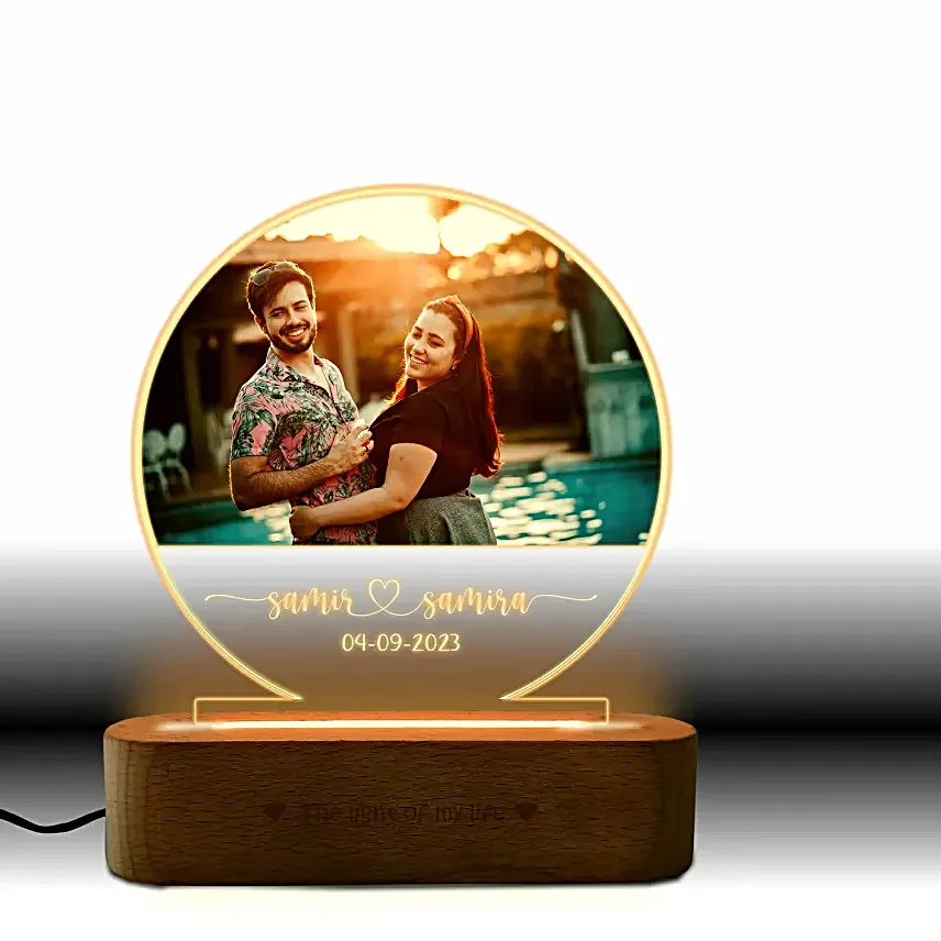 Personalised Moon Lovers Anniversary Gift Lamp