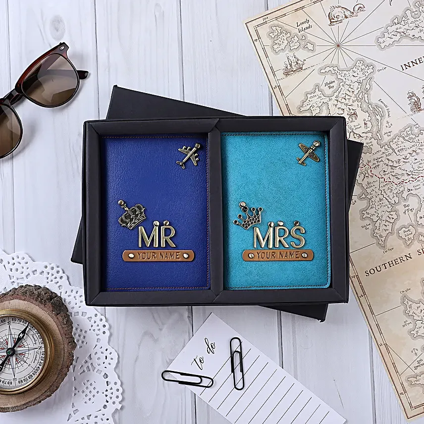Personalised Mr  N Mrs Couple Passport Covers