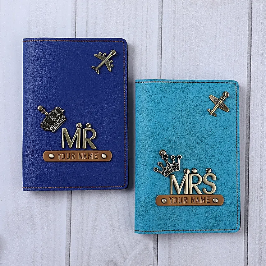 Personalised Mr  N Mrs Couple Passport Covers