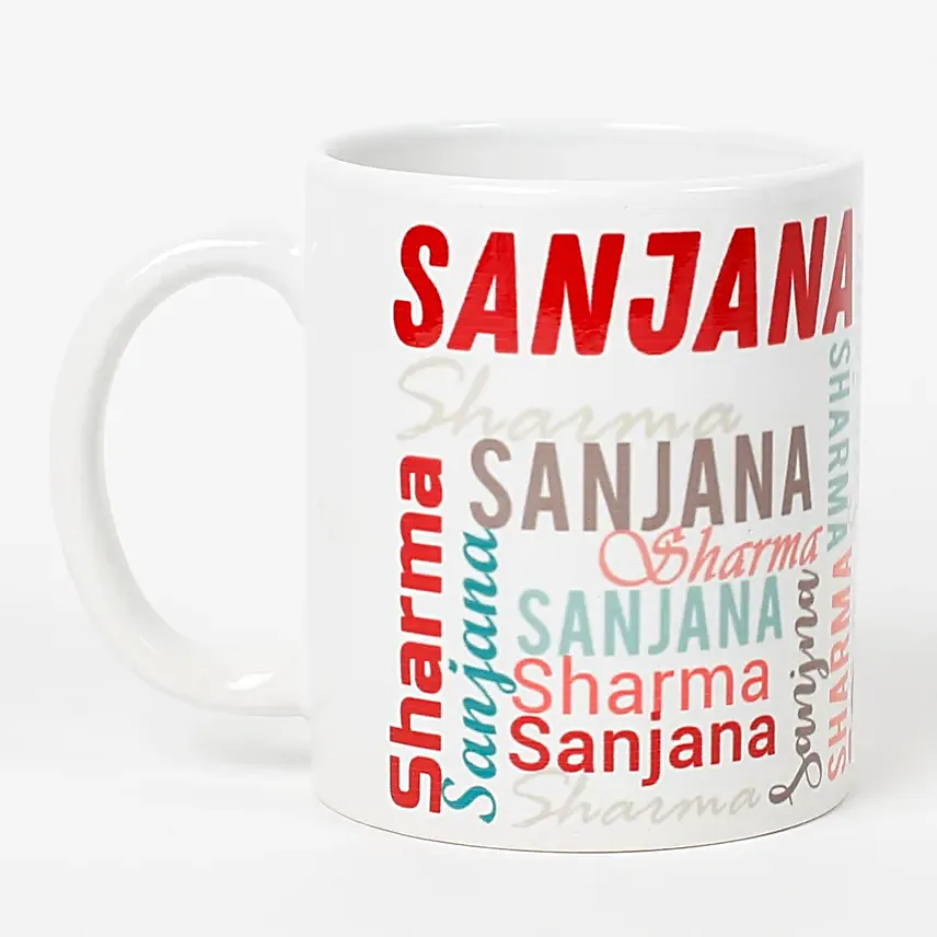 name printed mug