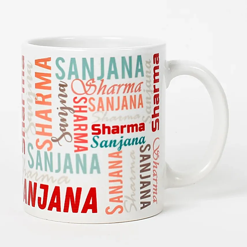 name printed mug