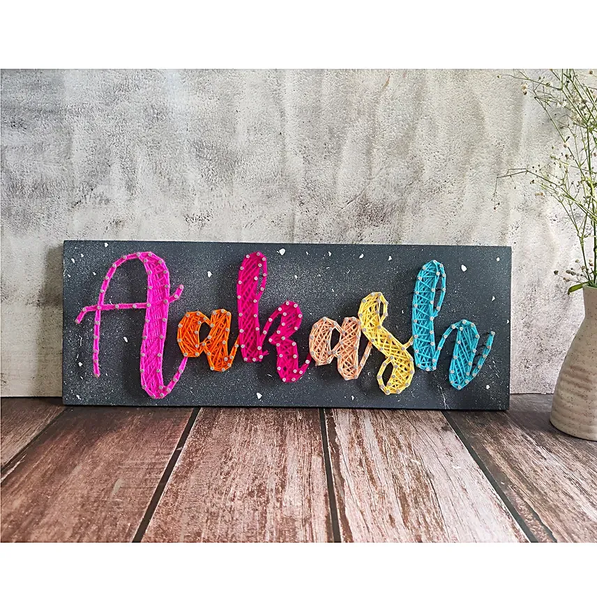 Personalised Multicoloured Cursive Nameplate