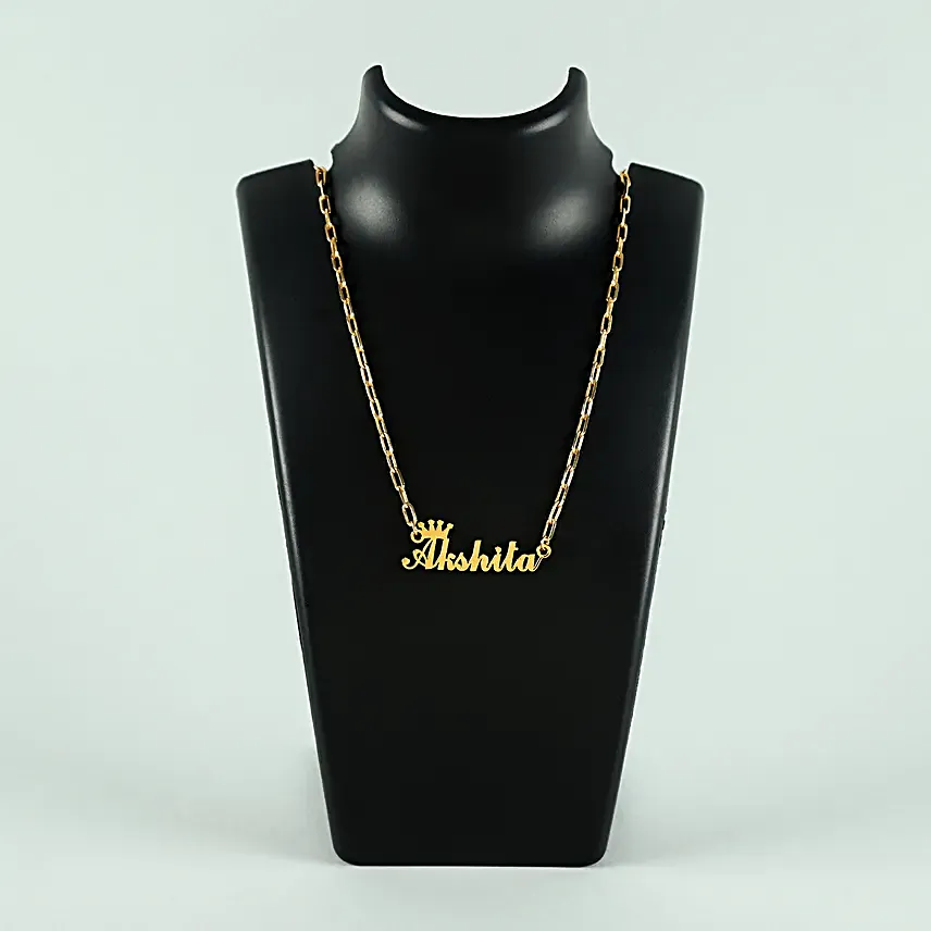 Personalised Name Crown Necklace