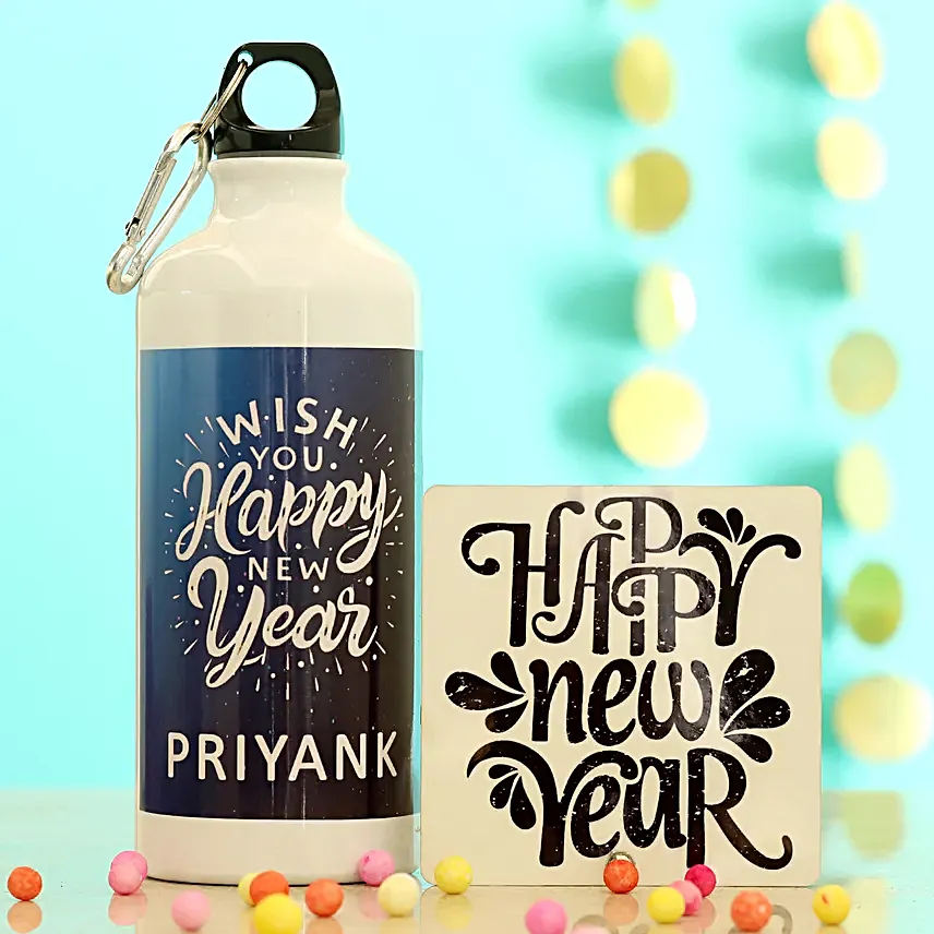 printed new year theme bottle n table top