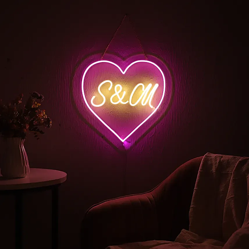 Personalised Neon Initial in Heart