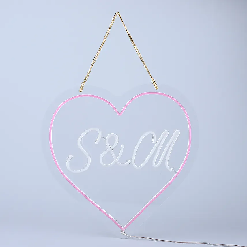 Personalised Neon Initial in Heart