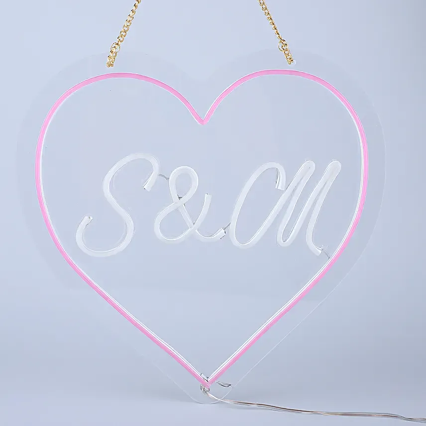 Personalised Neon Initial in Heart