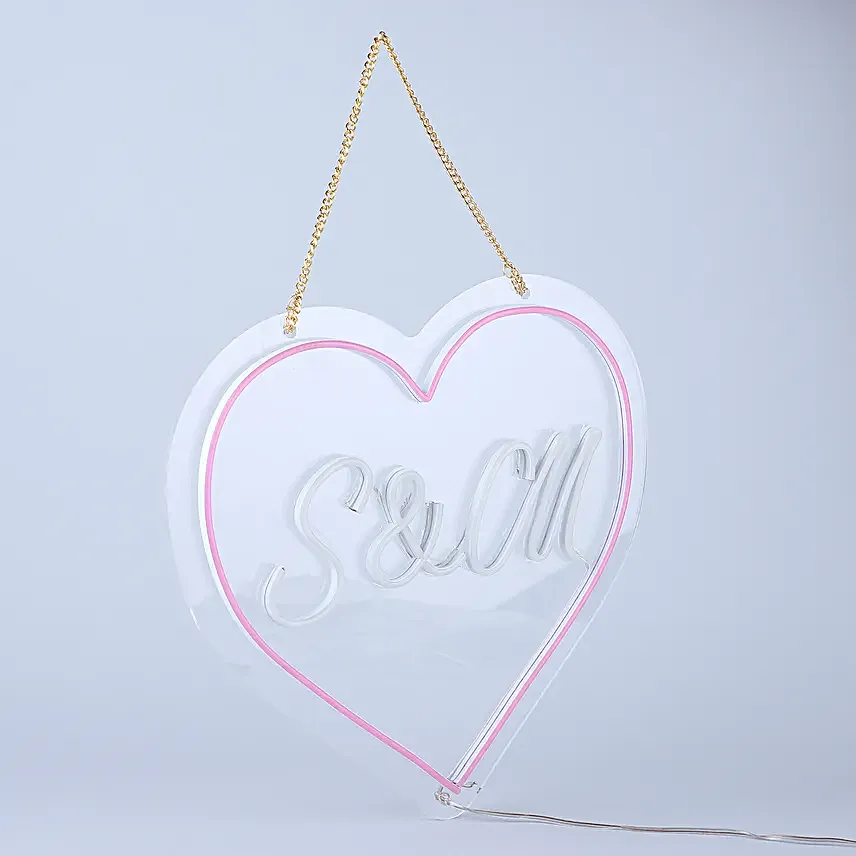 Personalised Neon Initial in Heart