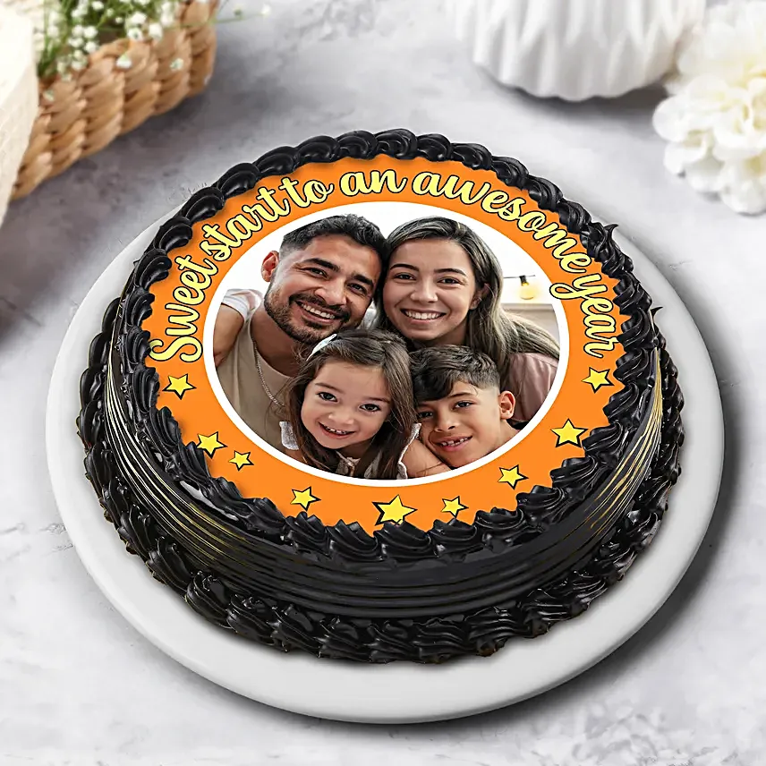 Personalised New Year Chocolate Cake Half Kg